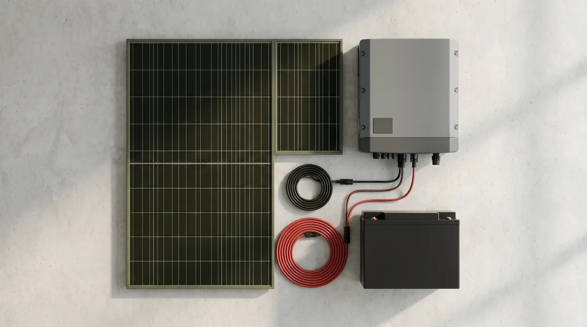 Het zonnemateriaal: elk component telt, van de omvormer tot de batterij